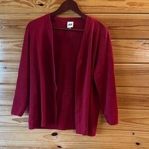 Women's Red Open Front Sweater